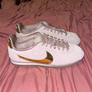 Violet and Gold Nike Cortezs 8.5 Women